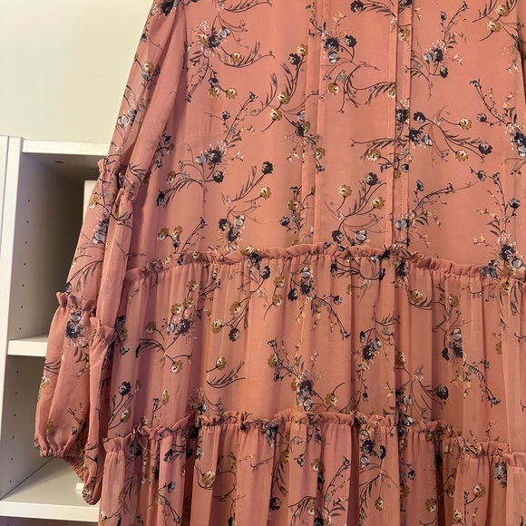 Dainty Jewells Blush Floral Long Sleeve Dress - Picture 2 of 4